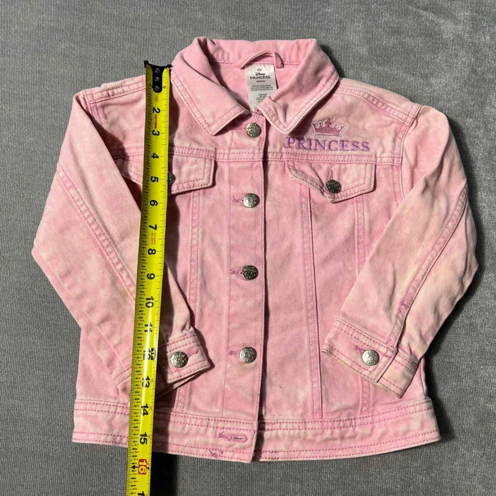Disney Princess‎ Girls Pink Acid Wash Denim Jacket Size 5 SP2522092PR